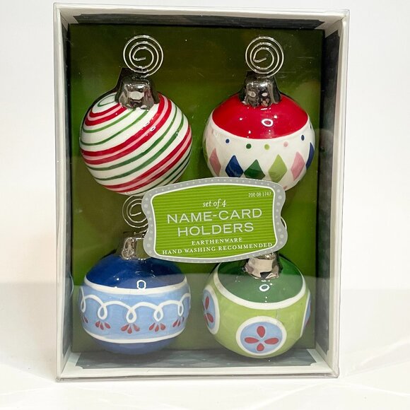 2003 Target Christmas Name Place Card Holders Ceramic Ornaments Holiday - Picture 1 of 7